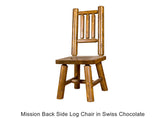Mission Back Side Log Chair in Swiss Chocolate